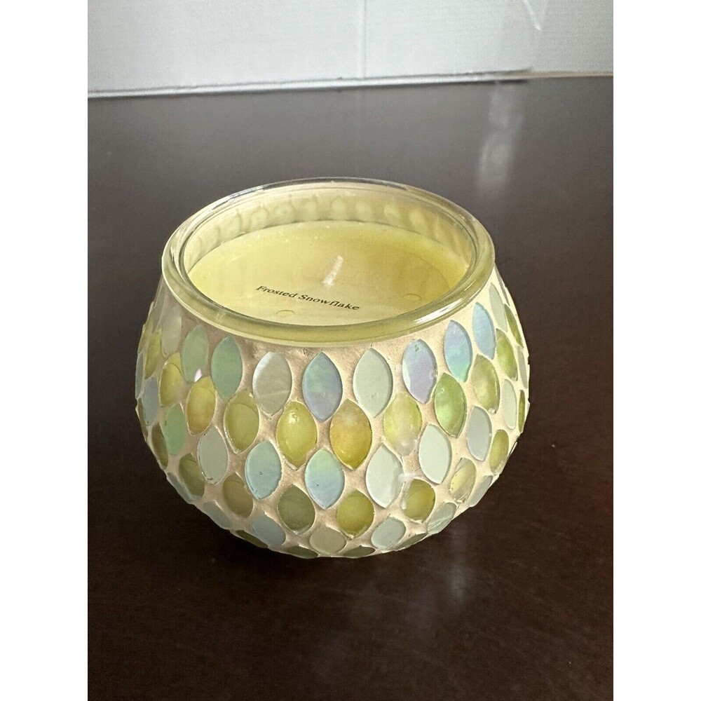 Kohl's Care Bowl Candle Frosted Snowflake Candle, Christmas, Holiday, Festive